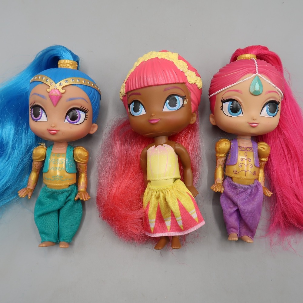 Lot of 3 Shimmer and Shine Minu Dolls 6" Dolls Mattel Genie Lot